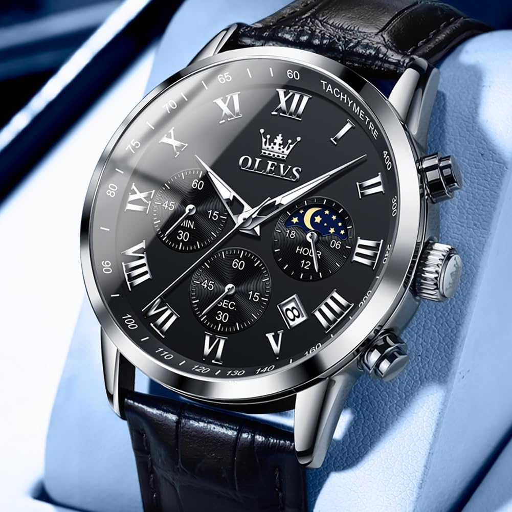 OLEVS Relojes para Hombres Lujo Cara Grande Relojes Resistente al Agua