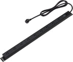 Amazon Basics Regleta protectora de sobretensiones, 9 tomacorrientes, resistente, metal, 600 julios, cable de extensión de 6 pies, montable, amplio espaciado, negro