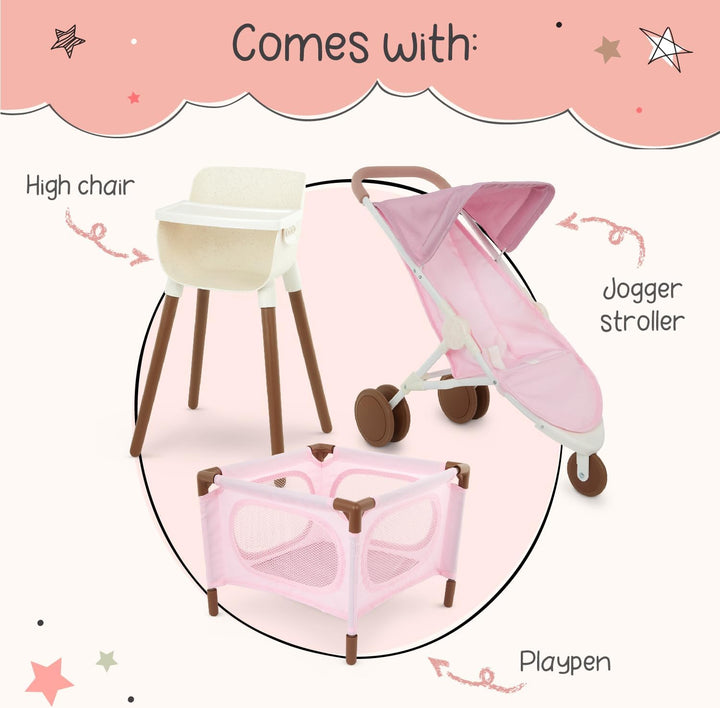 LullaBaby Paquete de accesorios realistas para muñecas de bebé de 1...