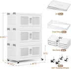 BROVIEW Contenedor de almacenamiento apilable extra grande de 180 cuartos