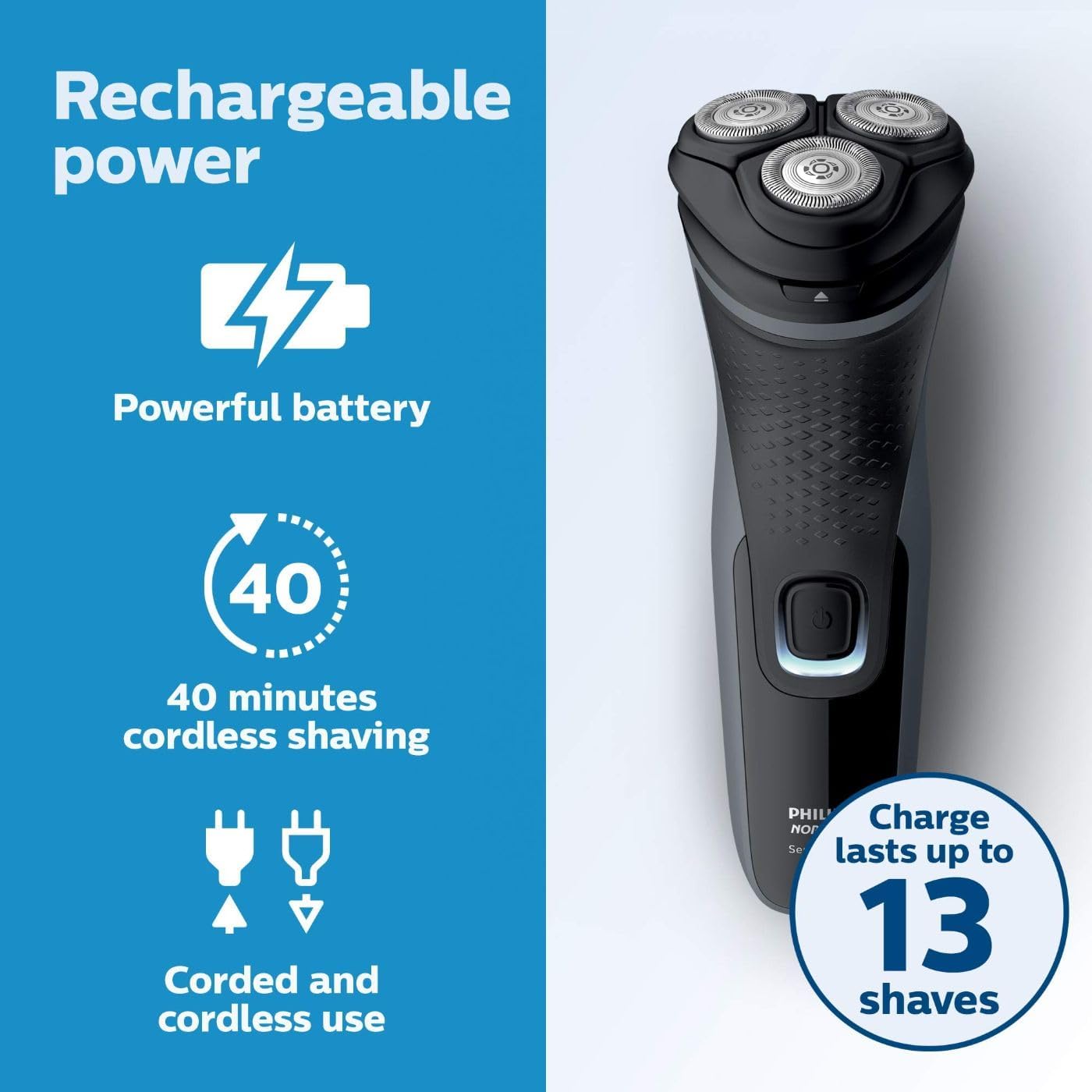 Philips Norelco Shaver 2300 - Afeitadora eléctrica recargable con r...