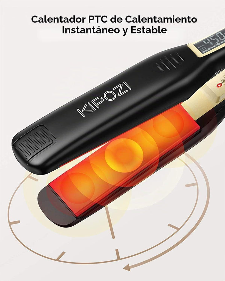 Plancha de pelo profesional de titanio de 1.75 pulgadas y estilizad...