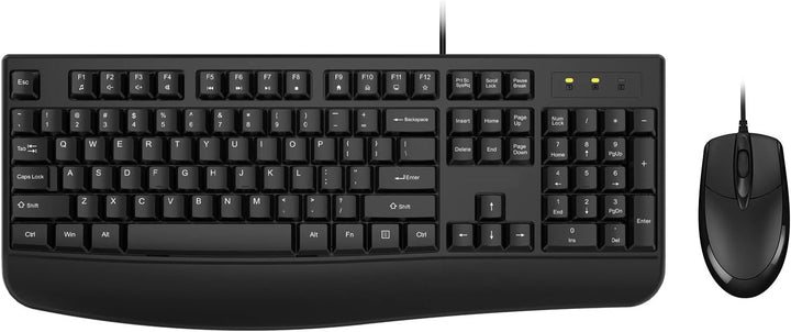 EDJO - Combo de teclado y mouse con cable, teclado ergonómico de ta...