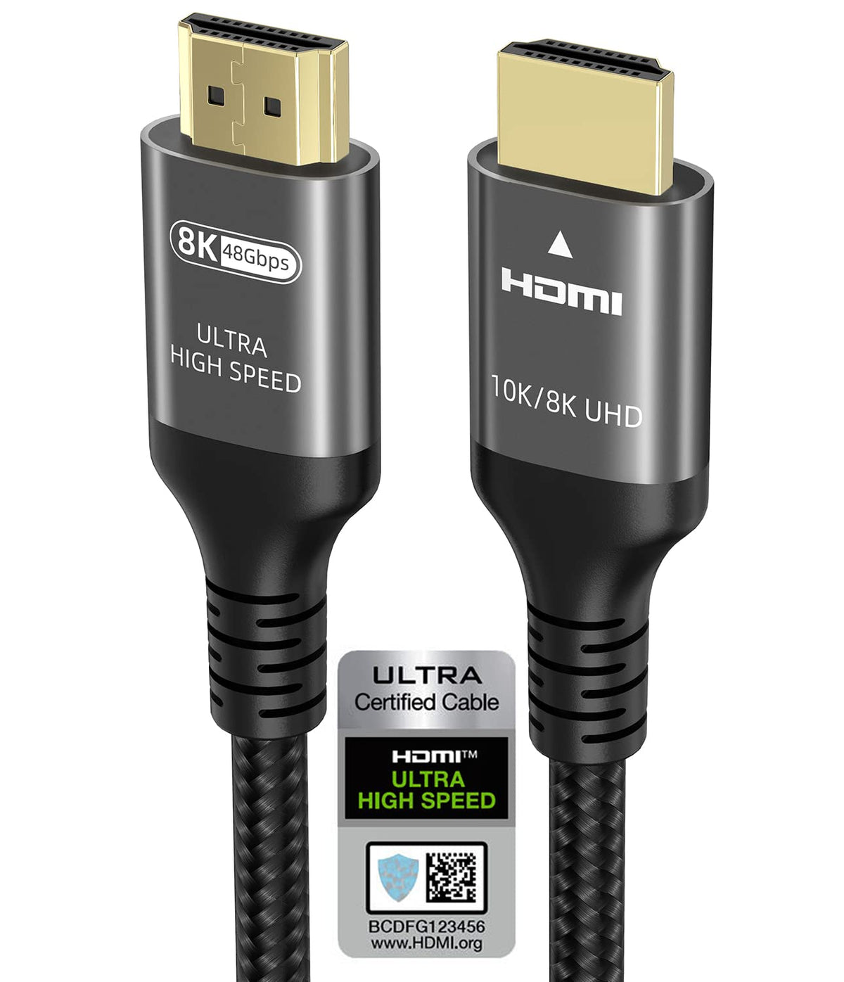 10K 8K 4K Cable HDMI 48Gbps 20 pies, Certificado Cable HDMI® de Ultra Alta Velocidad 4K 240Hz 144Hz 120Hz 8K60Hz 0.01ms HDR10+ eARC HDCP2.3 Netflix Roku TV PC Monitor Proyector PS5 Xbox