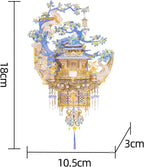 MU Moon Palace - Rompecabezas de metal 3D para adultos, kit de modelo de pagoda china con diseño de conejo de jade y osmanthus, manualidades de montaje de metal de dificultad de 4 estrellas