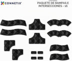 CONNETIX Paquete de rampas e intersecciones de azulejos magnéticos, 16 piezas