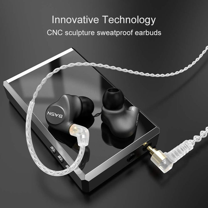 BASN Auriculares monitores in-ear de metal, IEMs con 4 controladore...