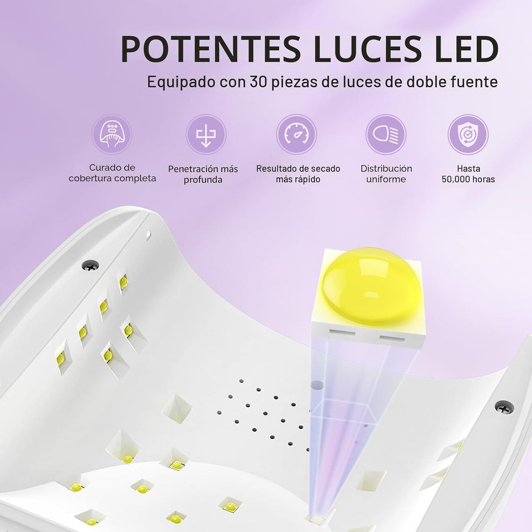 MelodySusie P-Plus30I - Lámpara de uñas profesional LED UV, secador...