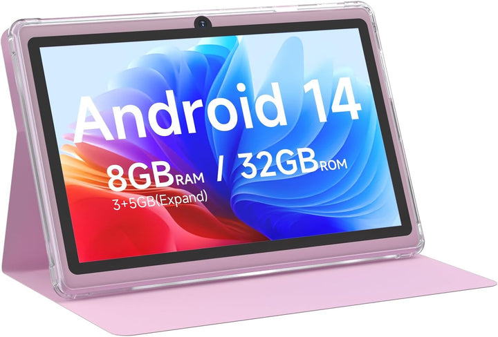 Tablet Android 14 de 7 pulgadas con estuche, 8 GB de RAM 32 GB de R...