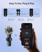 MENERESAS Mini micrófono 3 en 1 para iPhone: Micrófono Lavalier