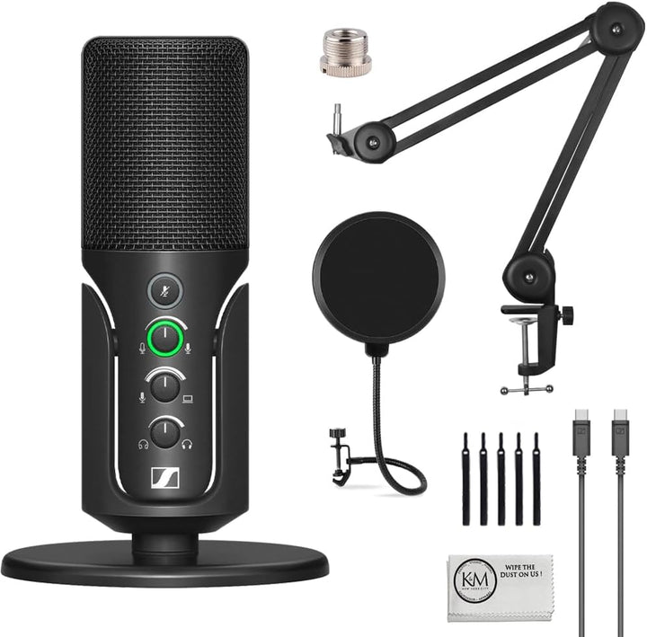 Micrófono condensador USB Sennheiser Profile con soporte de sobreme...