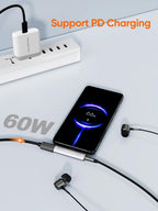 CableCreation USB-C a 3.5 mm Adaptador para auriculares y cargador 2 en 1 Charger