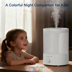 MEGAWISE Paquete de 2 humidificadores ultrasónicos de niebla fría de 3.5 litros – llenado superior, difusor de aceite esencial, funcionamiento silencioso, luz nocturna, apagado automático para el