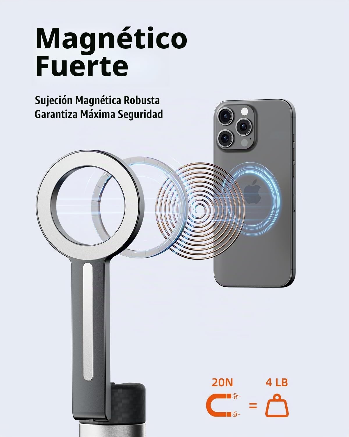 TODI Trípode magnético de 65" para iPhone con control remoto, palo selfie para iPhone Magsafe, soporte de trípode para teléfono celular para grabación, trípode de viaje compatible con las series 16/15