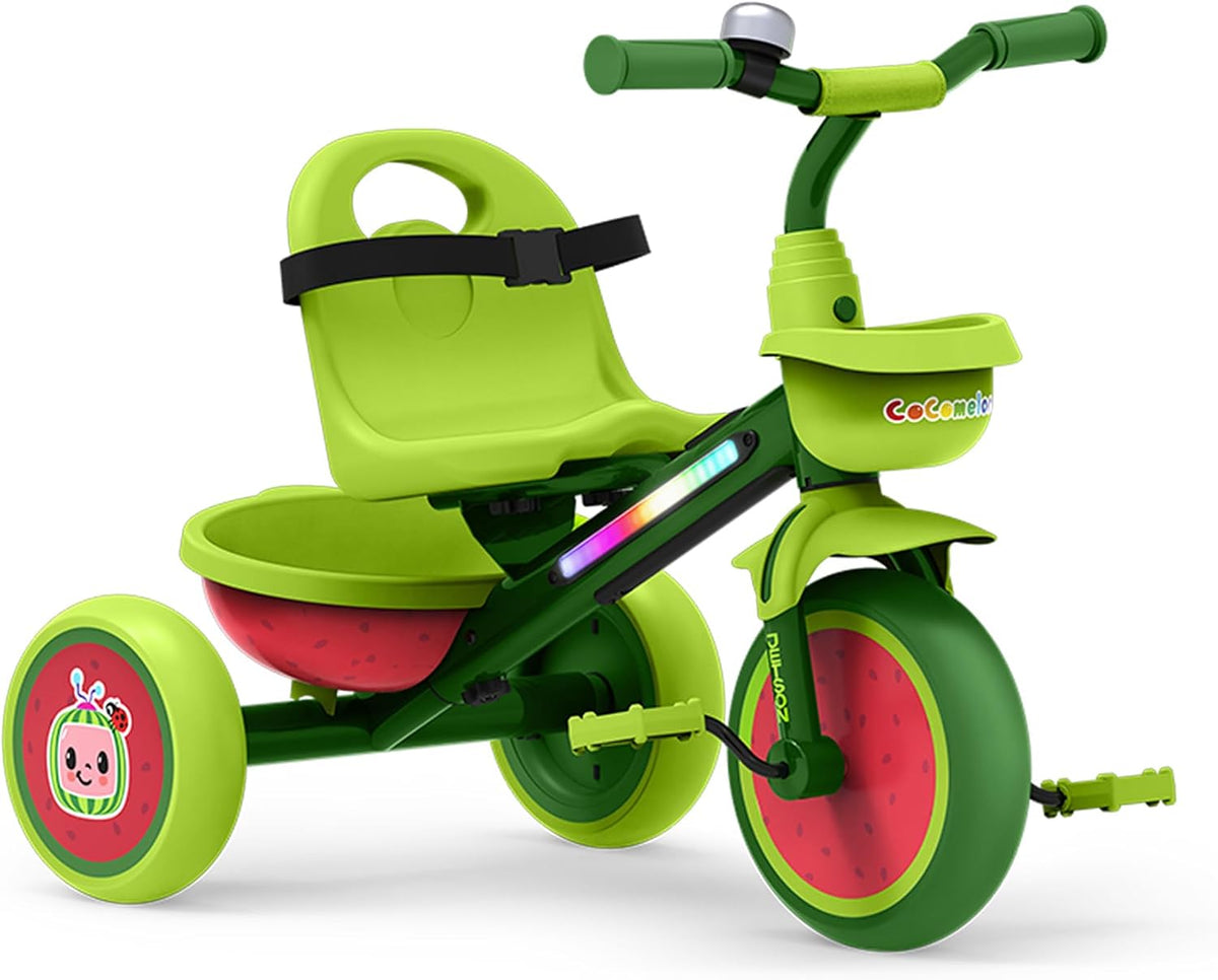 Jetson Triciclo Iluminado, Cestas delantera y trasera, Luces LED multicolor, Cinturón de seguridad y Timbre