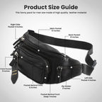 Riñonera multifunción de cuero genuino para hombres y mujeres, múltiples bolsillos y cremalleras resistentes, ideal para senderismo, correr y ciclismo