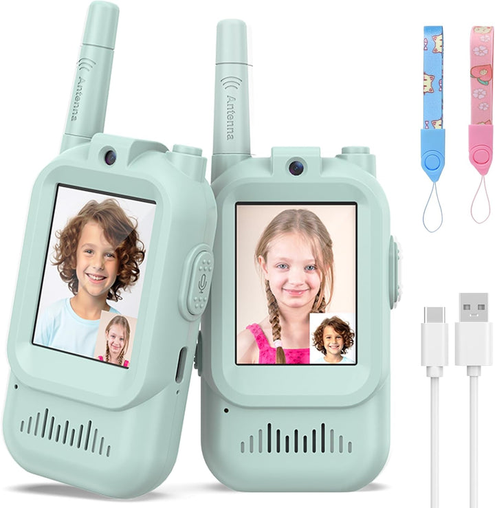 Walkie Talkies para niños, paquete de 2, radios bidireccionales rec...