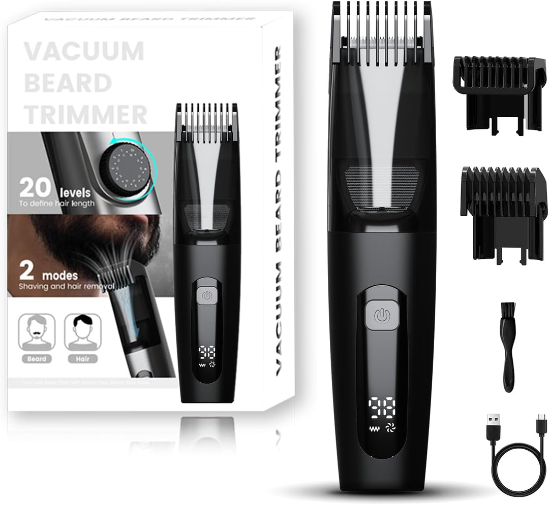 TEPOTZ Recortadora de barba al vacío para hombres, sin ensuciar, es...