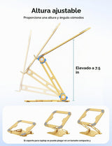JCZT Soporte ajustable para laptop para escritorio, elevador plegab...