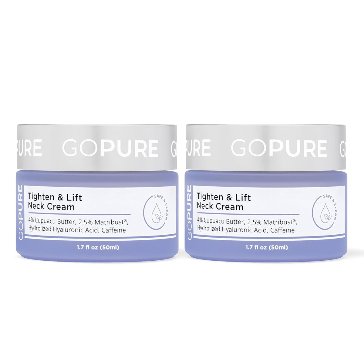 goPure Crema hidratante de cuello y pecho para reafirmar, 2 Paquete