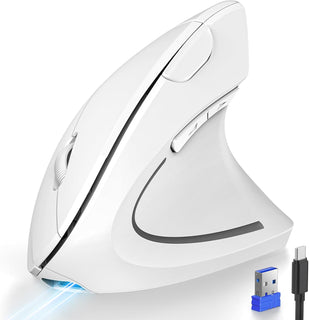 TECKNET Ratón Ergonómico, Ratones Verticales Recargables 2.4G+Bluet...