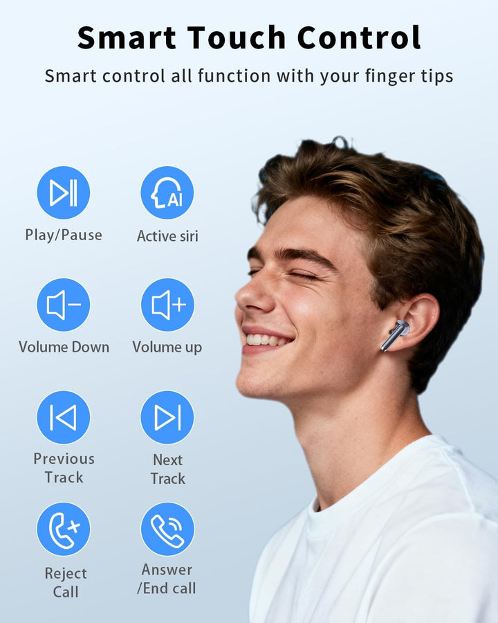 XIAOWTEK Auriculares inalámbricos, auriculares Bluetooth 5.4 con re...