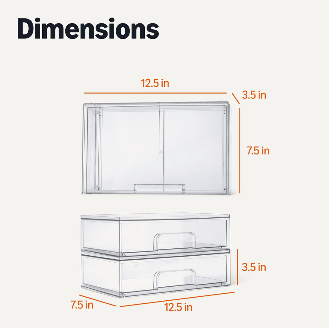Amazon Basics Cajones organizadores de maquillaje apilables de plás...