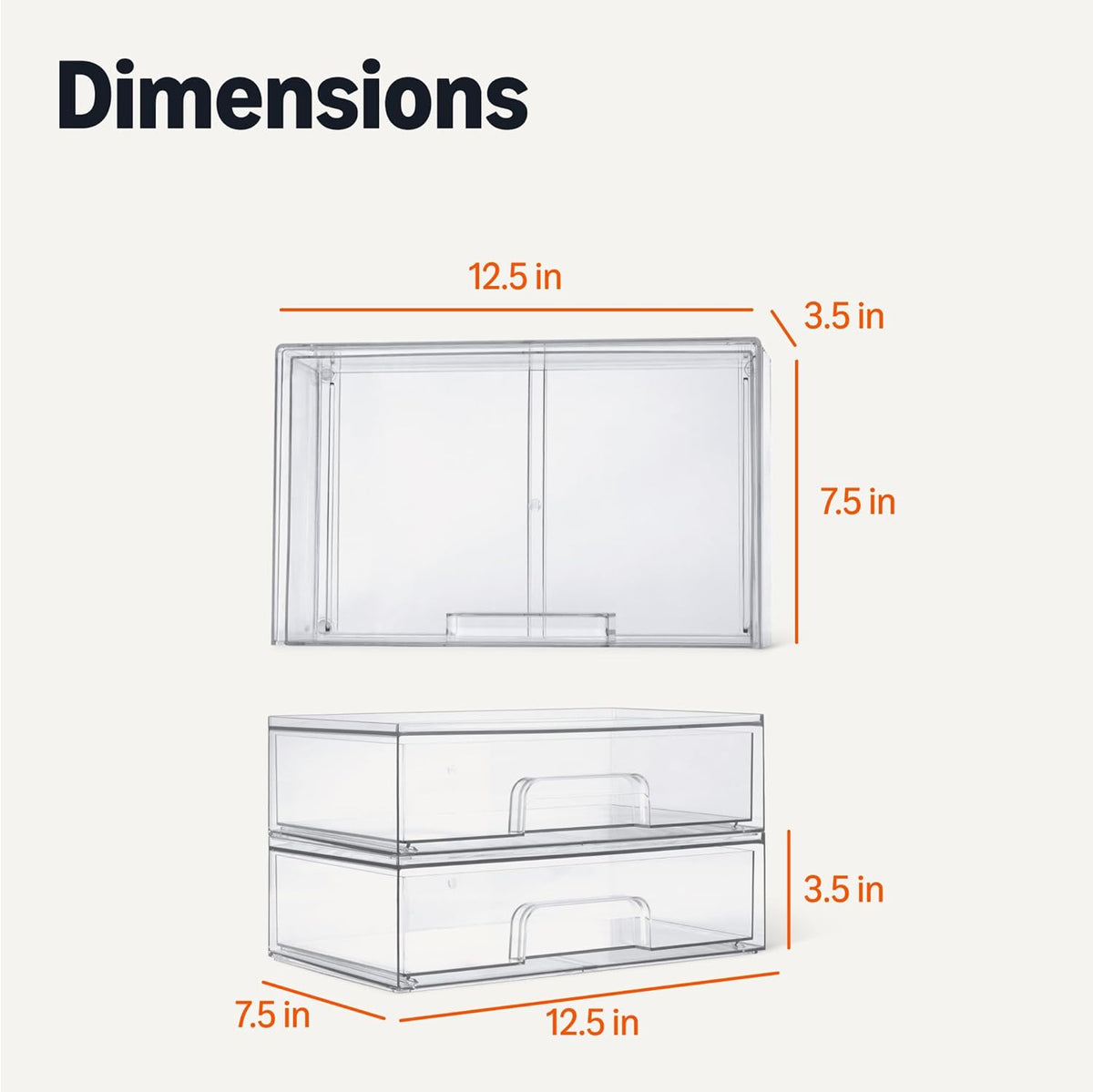 Amazon Basics Cajones organizadores de maquillaje apilables de plás...