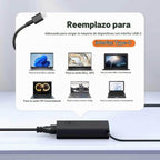 USB-C de 65 W compatible con cargador de laptop Dell XPS 13 y cargador Latitude 3340 3440 3540 3550 5420 5430 5520 5320 5340 5440 5550 7440 7490 7640 7410 7410 7410 7 122 in -en-1 9440 portátil 2 en 1 - Cable de alimentación incluido