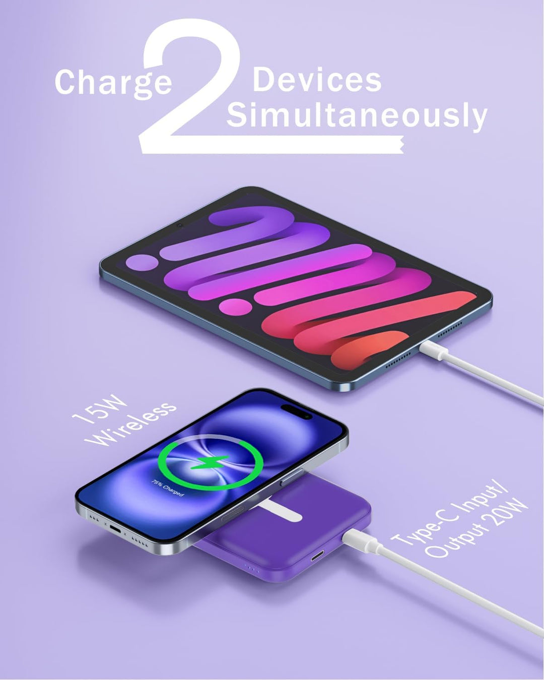 podoru Paquete de batería Magsafe, banco de energía magnético de 50...