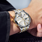 Reloj OLEVS Skeleton para Hombre Automático de Negocios Lujo con Diamante, Reloj Automático de Carga, Reloj de Pulsera con Calendario de Acero Inoxidable
