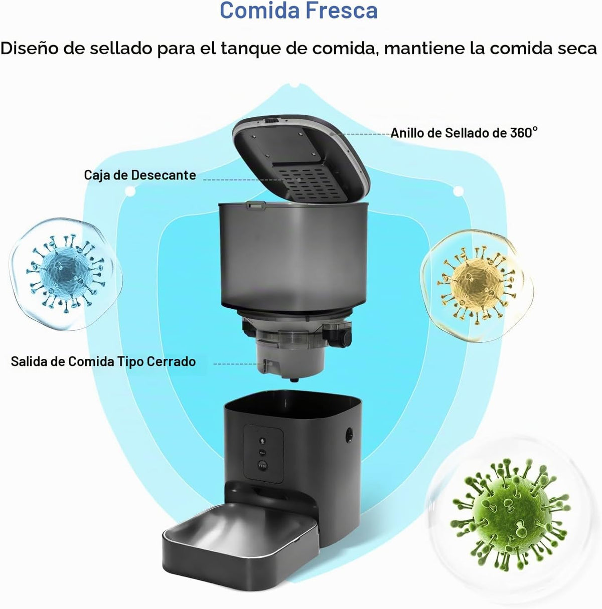 Alimentador automático para gatos, dispensador de alimentos