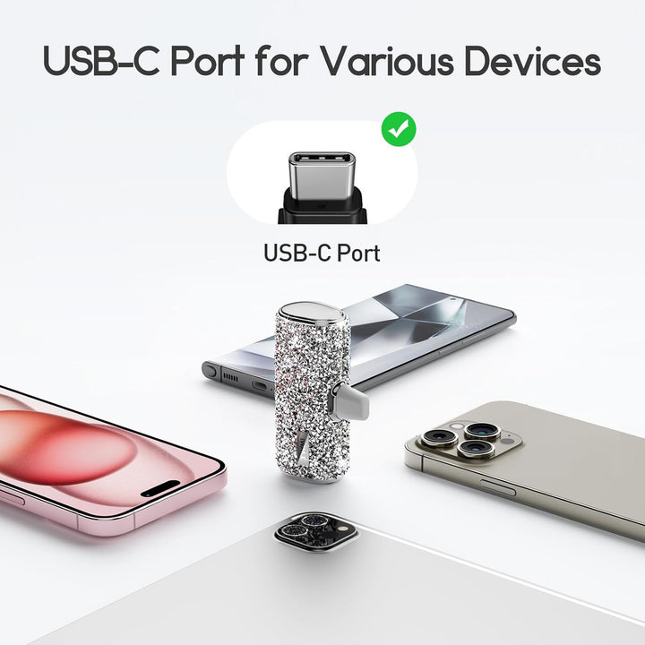 iWALK Cargador portátil USB C, batería pequeña ultracompacta de 450...