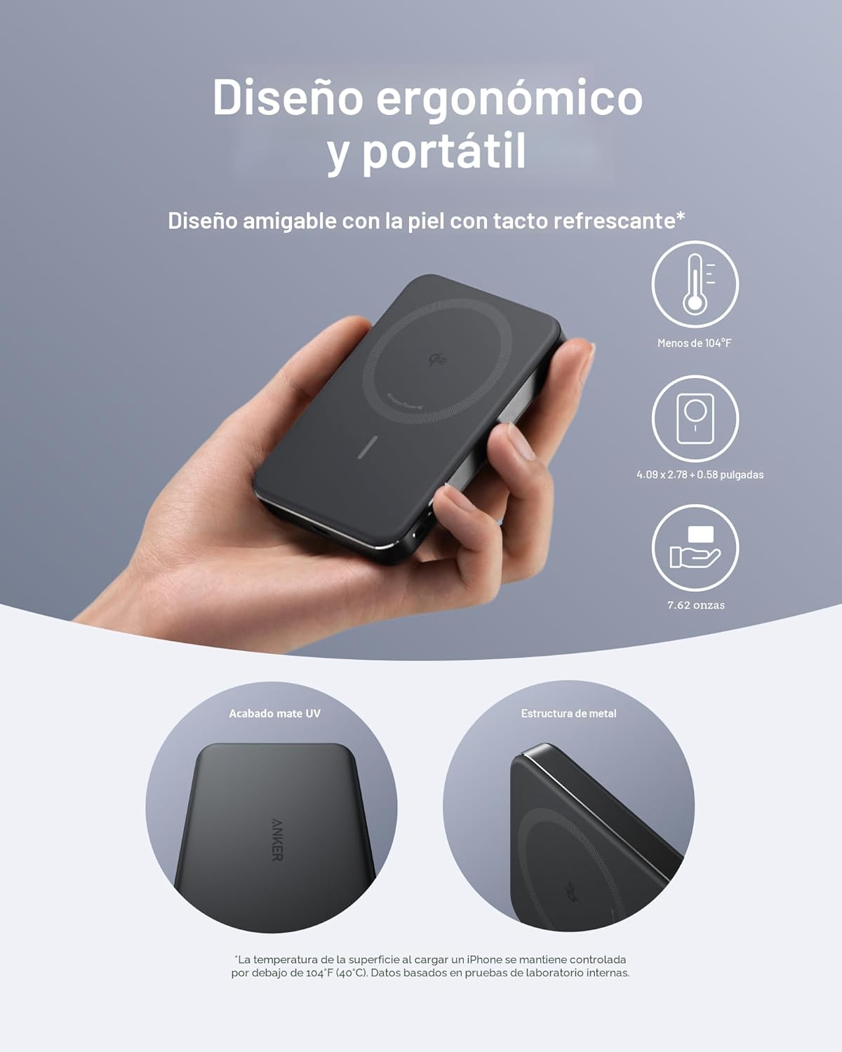 Anker MagGo Power Bank, batería magnética ultradelgada de 10,000 mA...