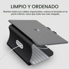 Soporte para portátil de aluminio con ventilación térmica para MacBook Air/Pro, Dell, HP, Lenovo, Microsoft Surface, Samsung de 11 a 16 pulgadas (negro)