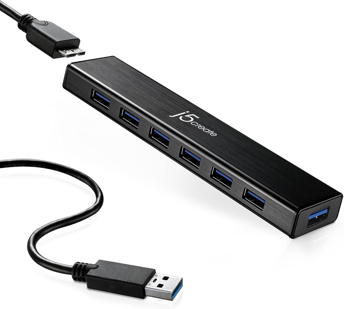 j5create, JUH377, hub USB 3.0 de 7 puertos, alimentado