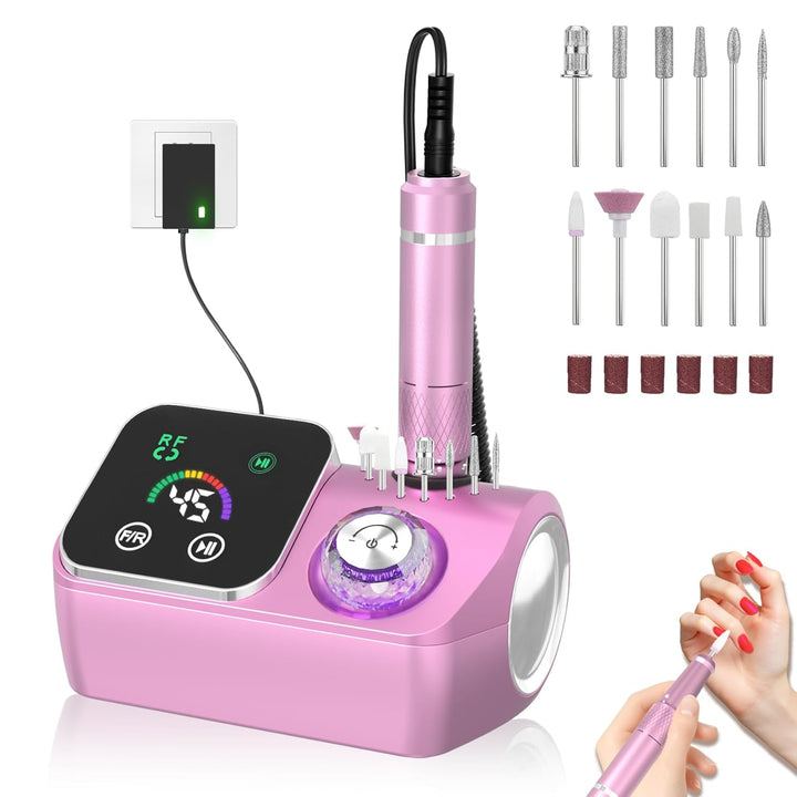 PYVOLA Taladro de uñas eléctrico profesional E-File Machine - Kit d...