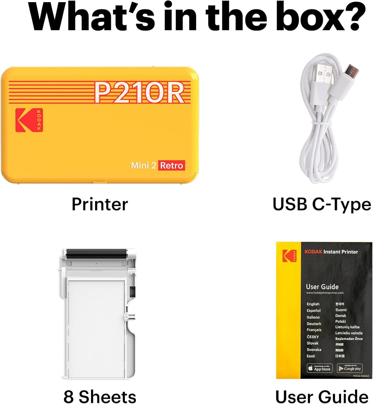 KODAK Mini 2 Retro 4PASS - Impresora fotográfica portátil (2.1 x 3....