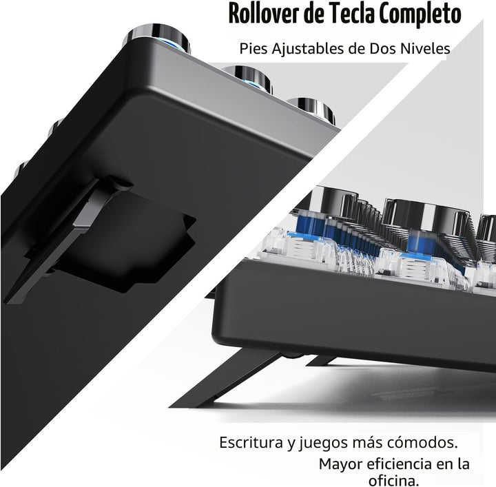 SEUNKWANG EWEADN TK100 - Teclado mecánico con cable, 104 teclas est...