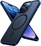 TORRAS Funda magnética a prueba de golpes para iPhone 15 Pro, [probada contra caídas de grado militar] [compatible con MagSafe] translúcida delgada, protectora, antiarañazos, antihuellas, Guardian Mag
