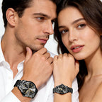 OLEVS Relojes de Pareja de San Valentín - Lujo, Moda para Hombre y Mujer, Juego de Relojes