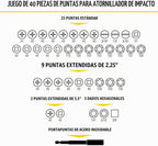 Klein Tools 33801 - Juego de puntas para controlador de impacto con llaves de tuerca magnéticas, puntas Phillips ProFlex S2 de acero, ranuradas, cuadradas, TORX con estuche, compatible con MODBox, 40