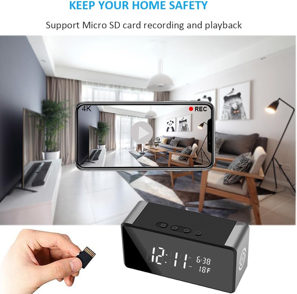 Tccbac Cámara oculta inteligente 4K WiFi reloj cámara de