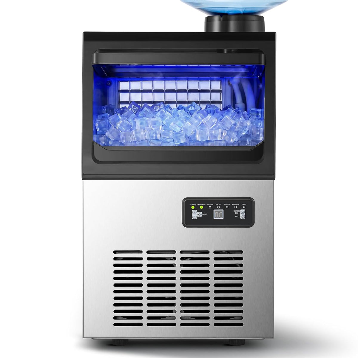 Máquina de hielo comercial de 90 libras, almacenamiento de 18