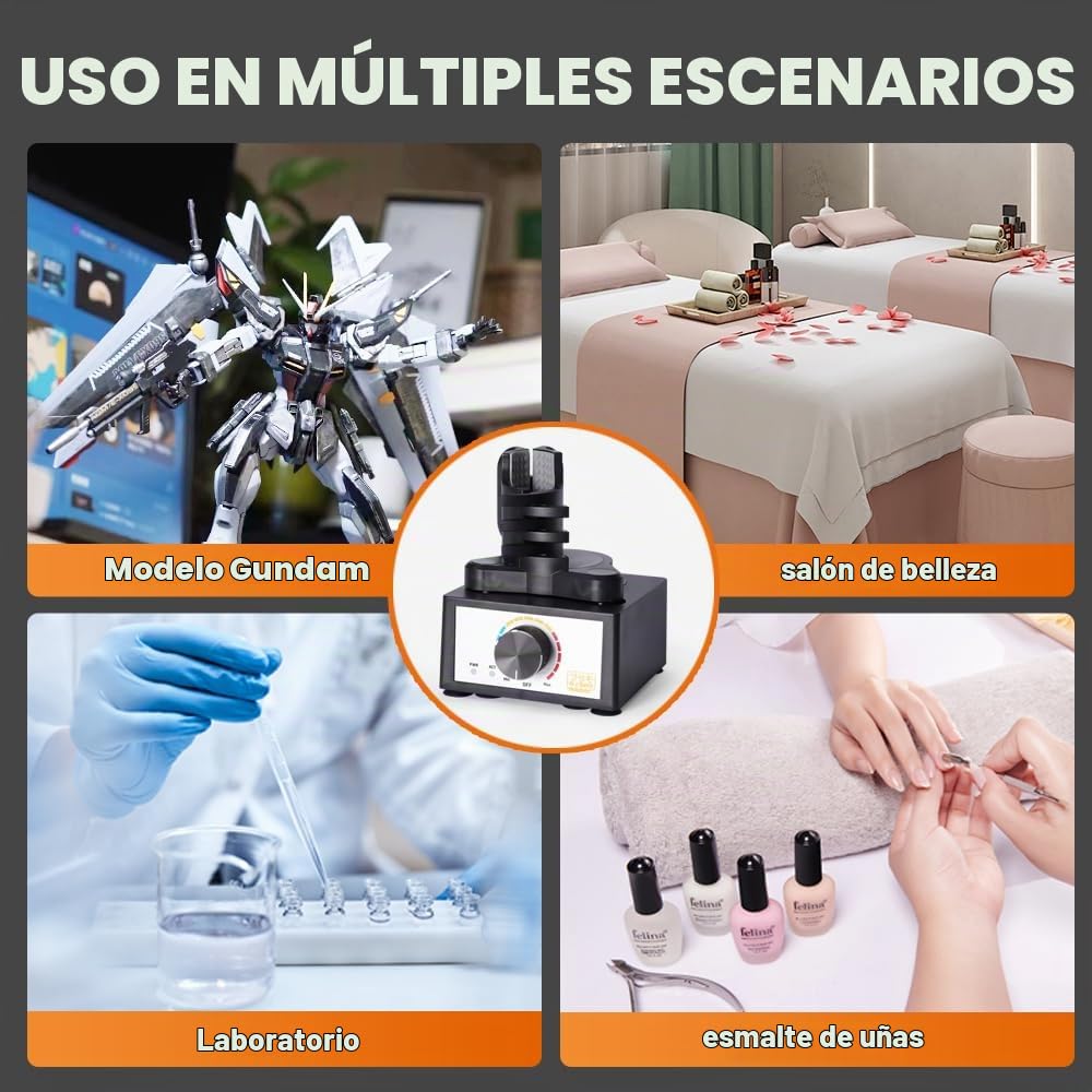 Mezclador Mini Vórtice, Agitador de Pintura para Modelos DIY, Sin Manos, Mezcla de Tres Velocidades, Apto para Agitadores de 10-100ml, Máquina de Agitador de Esmalte de Uñas para Pinturas de