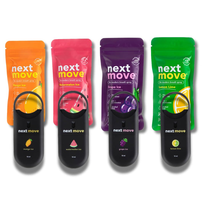 Next Move Aerosol para el aliento | Fruit Mode 4 sabores (hielo de...