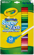Crayola Marcadores Super Tips, marcadores lavables, regalo, 50 unidades, paquete de 2