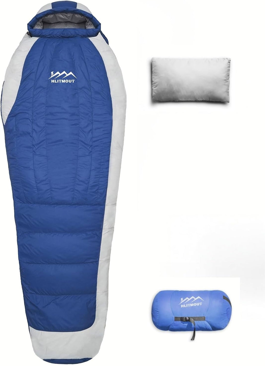 Saco de dormir de plumón con almohada para adultos y adolescentes
