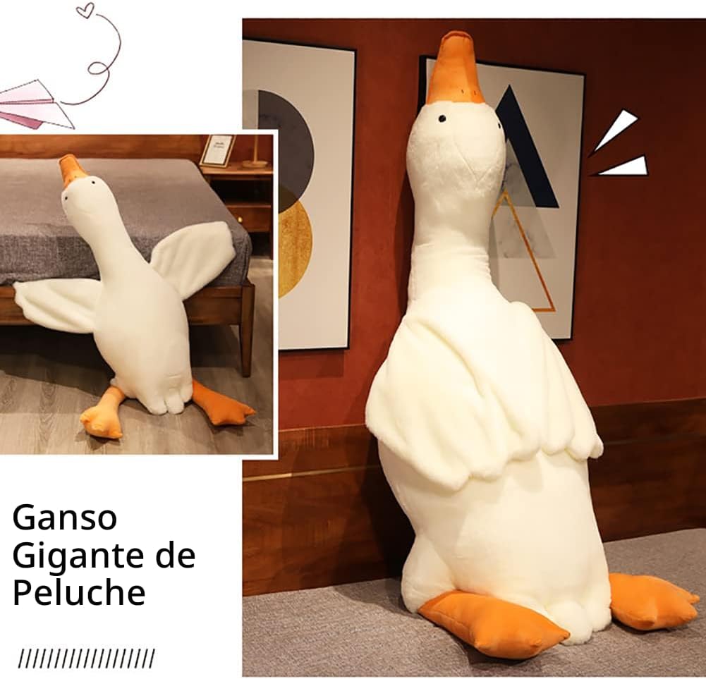 Srutirbo - Almohada de ganso gigante blanco de peluche