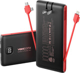Cargador portátil de batería con cables integrados y enchufe de par...